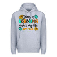 Heather Grey Being a Grandma Makes My Life Complete Premium Hoodie - MaliasSmallBusiness