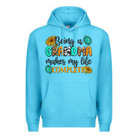 Ocean Blue Being a Grandma Makes My Life Complete Premium Hoodie - MaliasSmallBusiness
