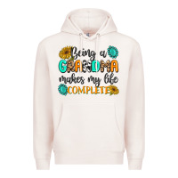 Pale Pink Being a Grandma Makes My Life Complete Premium Hoodie - MaliasSmallBusiness