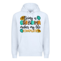 White Being a Grandma Makes My Life Complete Premium Hoodie - MaliasSmallBusiness