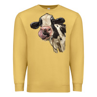 Antique Gold Cute Holstein Heifer Premium Sweatshirt - LillyAllenDesigns