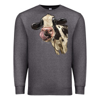 Charcoal Heather Cute Holstein Heifer Premium Sweatshirt - LillyAllenDesigns