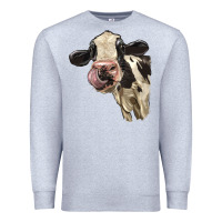 Heather Grey Cute Holstein Heifer Premium Sweatshirt - LillyAllenDesigns