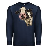 Navy Cute Holstein Heifer Premium Sweatshirt - LillyAllenDesigns