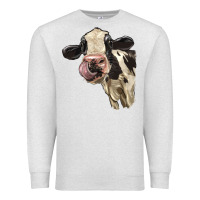 Oatmeal Heather Cute Holstein Heifer Premium Sweatshirt - LillyAllenDesigns