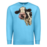 Ocean Blue Cute Holstein Heifer Premium Sweatshirt - LillyAllenDesigns