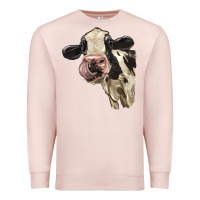 Pale Pink Cute Holstein Heifer Premium Sweatshirt - LillyAllenDesigns