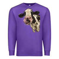 Purple Cute Holstein Heifer Premium Sweatshirt - LillyAllenDesigns