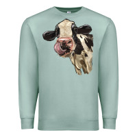 Seafoam Cute Holstein Heifer Premium Sweatshirt - LillyAllenDesigns