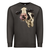 Smoke Cute Holstein Heifer Premium Sweatshirt - LillyAllenDesigns