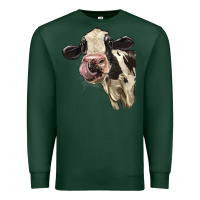 Sports Green Cute Holstein Heifer Premium Sweatshirt - LillyAllenDesigns