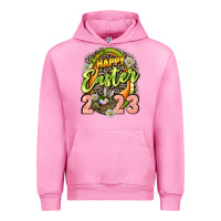 Fuchsia Pink Happy Easter 2023 Urban Hoodie - LillyAllenDesigns