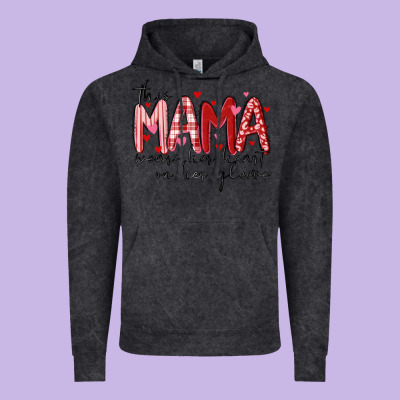 Vintage Hoodie this mama wears her heart on her gleeve
