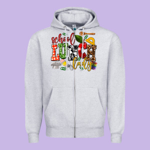 School Lunch Lady Zipper Hoodie Designed By Adodesignshop