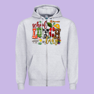 School Lunch Lady Zipper Hoodie Designed By Adodesignshop