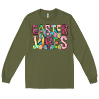 Army Green Easter vibes Easter Day Long Sleeve Tee - Neo Western