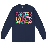 Navy Easter vibes Easter Day Long Sleeve Tee - Neo Western