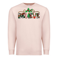 Pale Pink believe santa claus christmas Premium Sweatshirt - Jasminsmagicworld