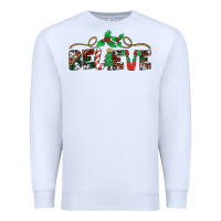 White believe santa claus christmas Premium Sweatshirt - Jasminsmagicworld