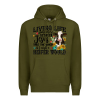 Army Green living life somewhere between jesus take the wheel Premium Hoodie - MaliasSmallBusiness