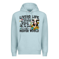 Blue Mist living life somewhere between jesus take the wheel Premium Hoodie - MaliasSmallBusiness