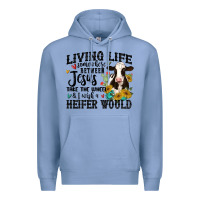 Colony Blue living life somewhere between jesus take the wheel Premium Hoodie - MaliasSmallBusiness