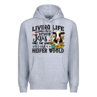 Heather Grey living life somewhere between jesus take the wheel Premium Hoodie - MaliasSmallBusiness
