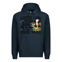 Navy living life somewhere between jesus take the wheel Premium Hoodie - MaliasSmallBusiness