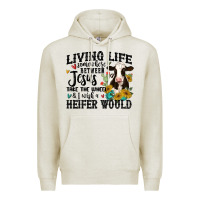 Oatmeal Heather living life somewhere between jesus take the wheel Premium Hoodie - MaliasSmallBusiness