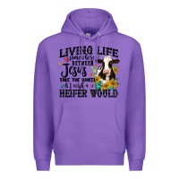 Purple living life somewhere between jesus take the wheel Premium Hoodie - MaliasSmallBusiness