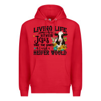 Red living life somewhere between jesus take the wheel Premium Hoodie - MaliasSmallBusiness