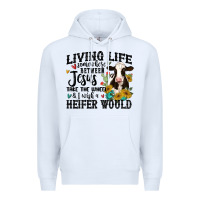 White living life somewhere between jesus take the wheel Premium Hoodie - MaliasSmallBusiness