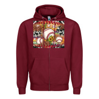 Burgundy baseball leopard cowhide sunflower Zipper Hoodie - JahusDesignShop