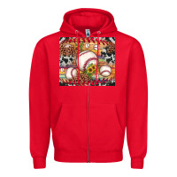 Red baseball leopard cowhide sunflower Zipper Hoodie - JahusDesignShop