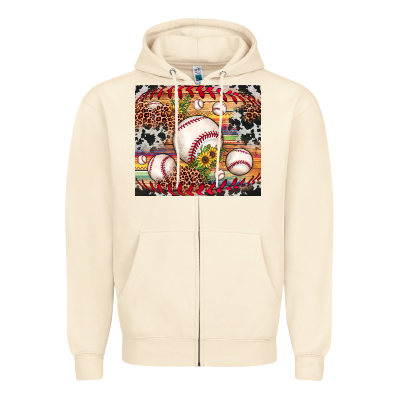 Baseball Leopard Cowhide Sunflower Zipper Hoodie by JahusDesignShop | Teevron