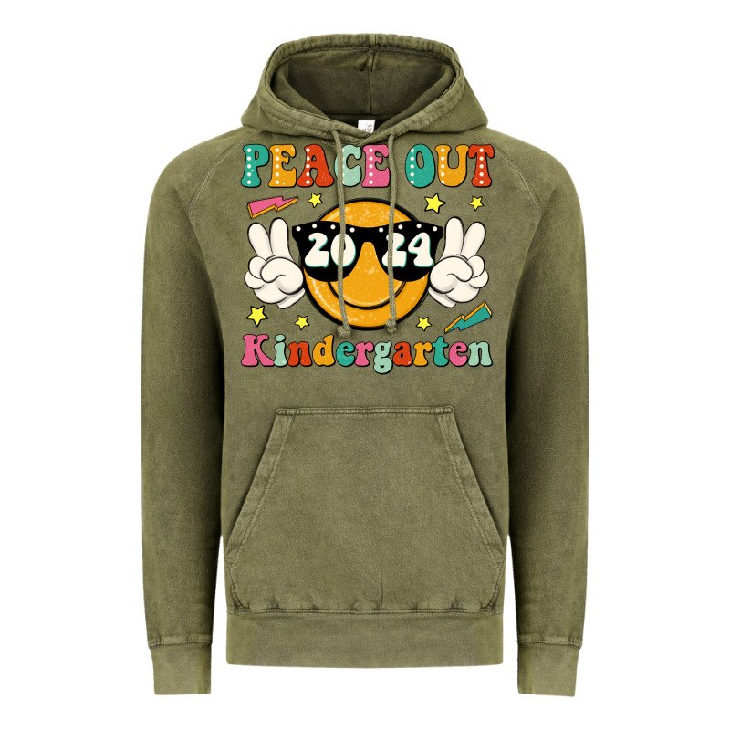 Peace Out 2024 Kindergarten Vintage Hoodie by JahusDesignShop | Teevron