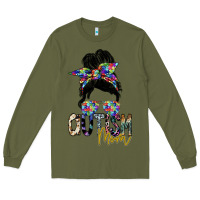 Army Green autism mom Long Sleeve Tee - SublimationCraftShop
