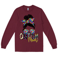 Burgundy autism mom Long Sleeve Tee - SublimationCraftShop