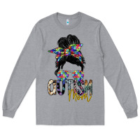 Heather Grey autism mom Long Sleeve Tee - SublimationCraftShop