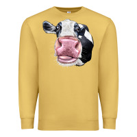 Antique Gold Cute Holstein Face Premium Sweatshirt - LillyAllenDesigns