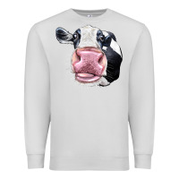Dove Grey Cute Holstein Face Premium Sweatshirt - LillyAllenDesigns