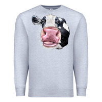 Heather Grey Cute Holstein Face Premium Sweatshirt - LillyAllenDesigns