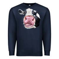 Navy Cute Holstein Face Premium Sweatshirt - LillyAllenDesigns