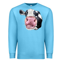 Ocean Blue Cute Holstein Face Premium Sweatshirt - LillyAllenDesigns