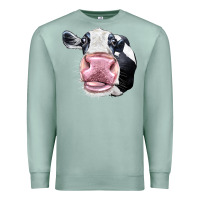 Seafoam Cute Holstein Face Premium Sweatshirt - LillyAllenDesigns