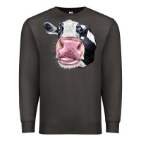Smoke Cute Holstein Face Premium Sweatshirt - LillyAllenDesigns