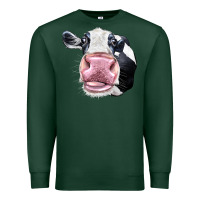 Sports Green Cute Holstein Face Premium Sweatshirt - LillyAllenDesigns
