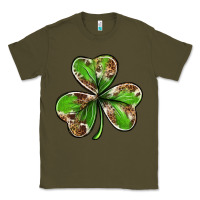 Army Green Cowhide leopard shamrock 4th of july Classic Tee - Neo Western