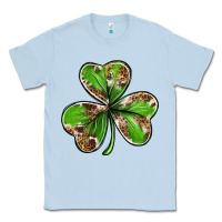 Dusty Blue Cowhide leopard shamrock 4th of july Classic Tee - Neo Western