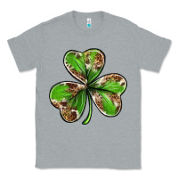 Heather Grey Cowhide leopard shamrock 4th of july Classic Tee - Neo Western
